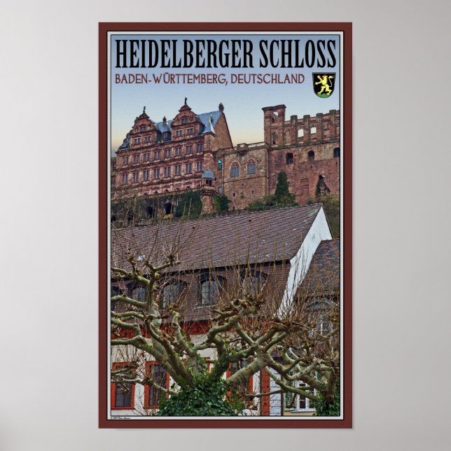Póster Heidelberg - Castillo desde abajo (Frente)
