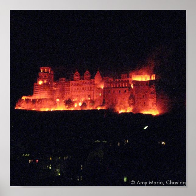 Póster Heidelberg Castle Burning (Frente)