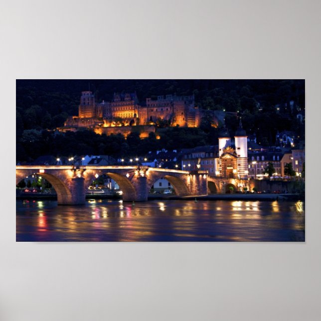 Póster Heidelberg en la imprenta nocturna (Frente)