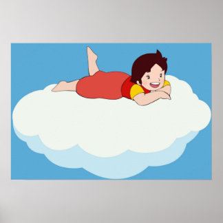 Póster Heidi en una nube el chica de los Alpes