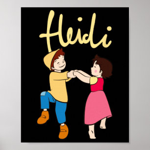Póster Heidi Y Peter Bailando Con Logo Personalizado Amar