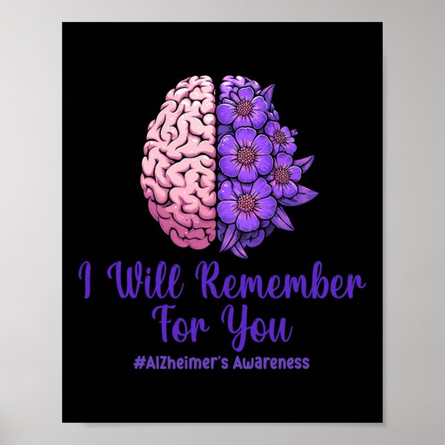 Póster Heimerheimer Cerebro Morado Floral Recordaré F (Frente)