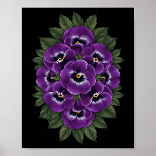 Póster Heimerheimer Pansy Morple Floral Dementia Heimerhe
