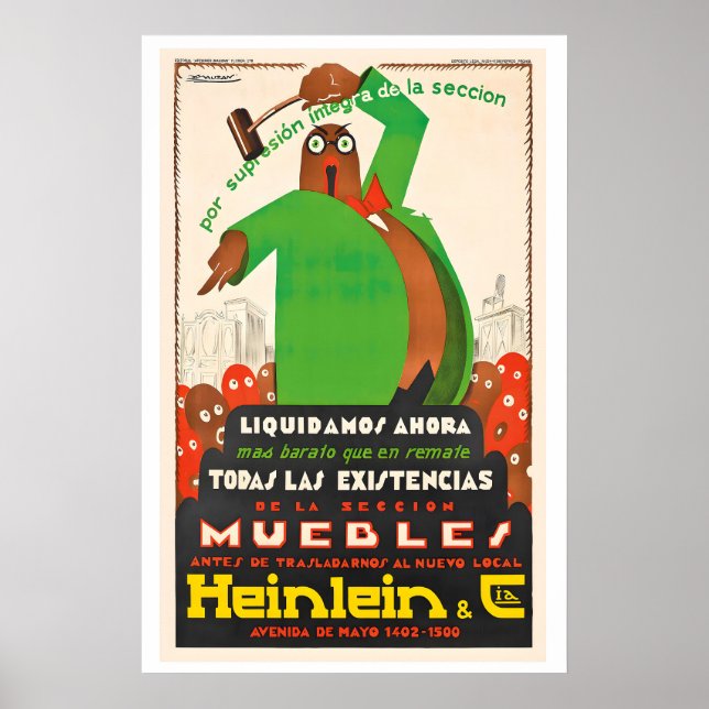 Póster Heinlein & Cia Vintage Advertising Poster by (Frente)