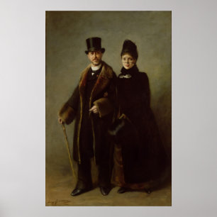 Póster Heinrich Schliemann y su esposa