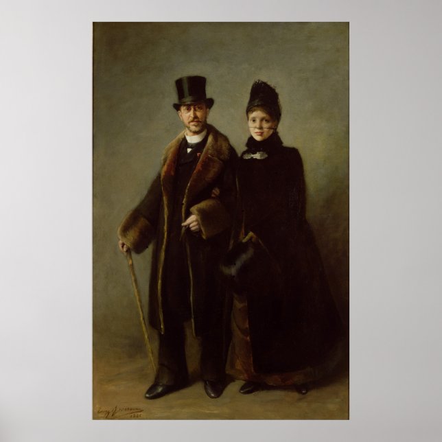 Póster Heinrich Schliemann y su esposa (Frente)