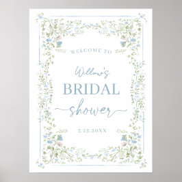 Póster Heirloom Hydrangea Bridal Shower Welcome Poster