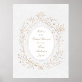 Póster Heirloom Rococo Bridal Shower Brunch Welcome Sign