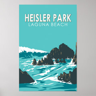 Póster Heisler Park California Travel Art Vintage