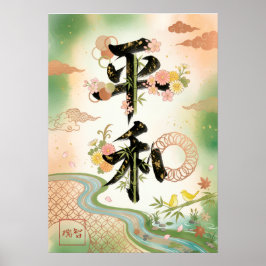 Póster Heiwa: Elegant Calligraphy "Peace" Art260010017