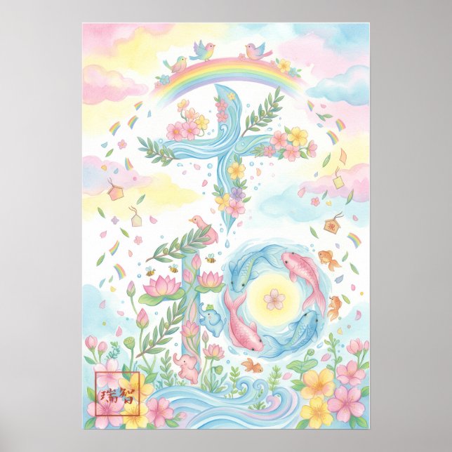 Póster Heiwa: Elegant Calligraphy "Peace" Art260010018 (Frente)