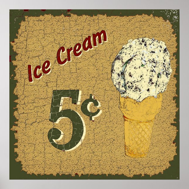 Póster Helado 5 centavos (Frente)