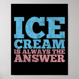 Póster Helado Crema Verano Congelado Comida Graciosa Vint