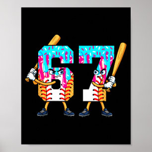 Póster Helado de béisbol 67 Seis Siete Jugador Genial 6 7