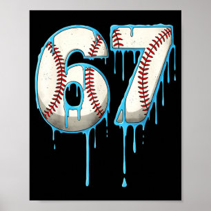 Póster Helado De Béisbol Goteo 67 Seis Siete Meme Número 