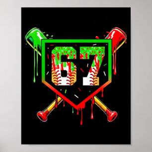 Póster Helado De Béisbol Goteo Número 67 Jugador 6 7 Chri