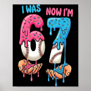 Póster Helado De Béisbol Tenía 6 Ahora Tengo 7 Divertido