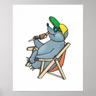 Póster helado de caza de focas divertidas