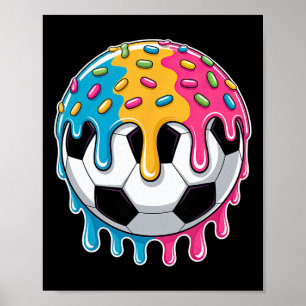 Póster Helado de fútbol chicos fútbol goteo con chispas S