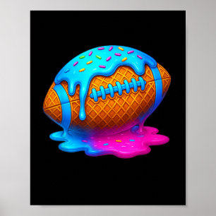 Póster Helado de goteo de fútbol Goteo de niños Cono de g