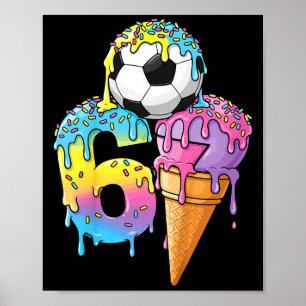 Póster Helado de goteo de fútbol para niños Número 67 Niñ