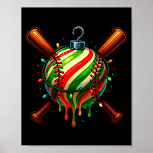 Póster Helado De Navidad De Béisbol Goteo Béisbol Goteand