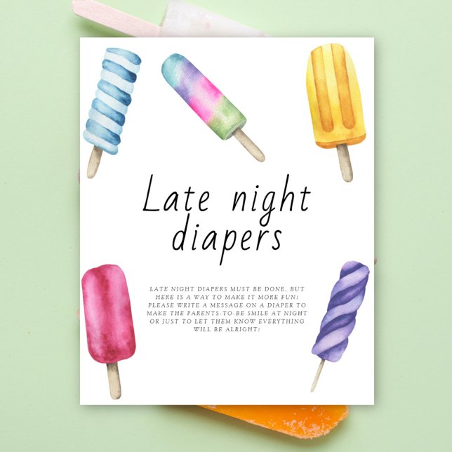 Póster helado de popsicle - juego de pañales nocturnos (Subido por el creador)
