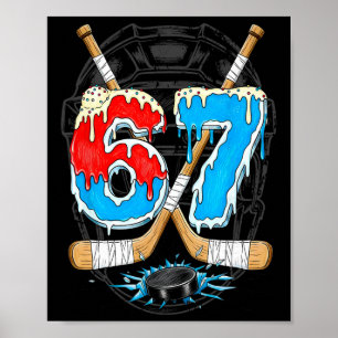 Póster Helado Divertido De Hockey 67 Derritiéndose Helado