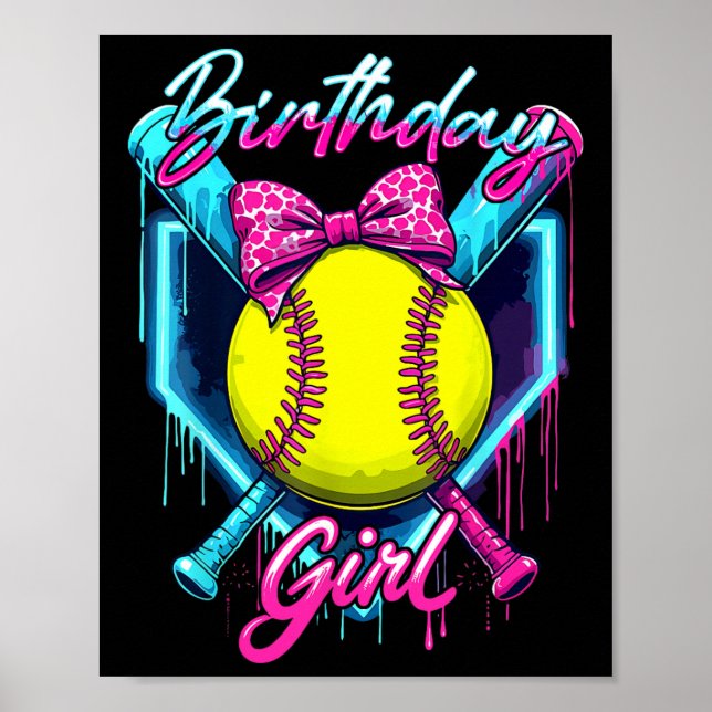Póster Helado Divertido Softll Goteo Cumpleaños Chica Sof (Frente)