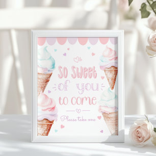 Póster helado Dulce de tu parte venir pastel de cumpleaño