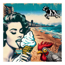 'helado en la playa'