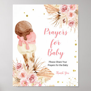 Póster Helado Floral Boho Oraciones para Bebé 