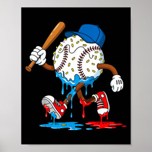 Póster Helado Goteo Béisbol Ests Béisbol Estilo de Vida N