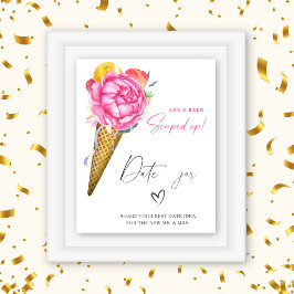 Póster Helado - ideas de la noche de citas. Juego de novi