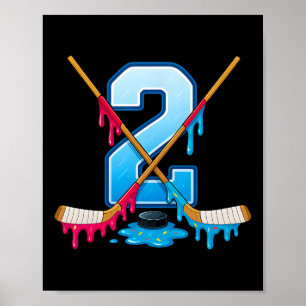 Póster Helado que gotea de hockey de 2 años de edad para