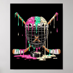 Póster Helado que gotea para niños jugadores de hockey so