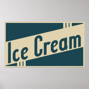 Póster helado retro