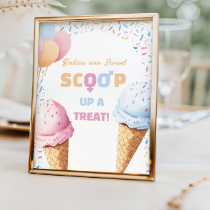 Póster Helado Revelación de Género Whats The Scoop Postre