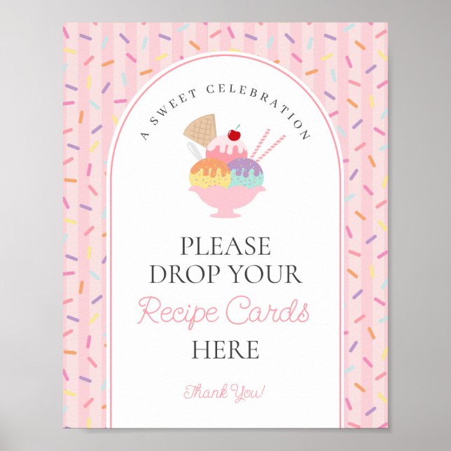 Póster Helado Sundae Scooped Up Comparte un Rótulo receta (Frente)