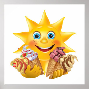 Póster ¡Helado y sol feliz! SRF