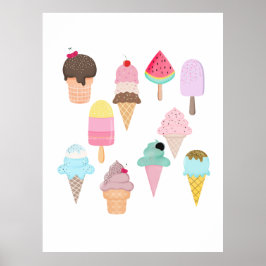 Póster Helados de Crema