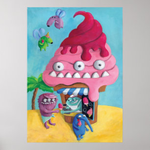 Póster Helados en la playa