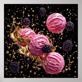 Póster Helados rosados