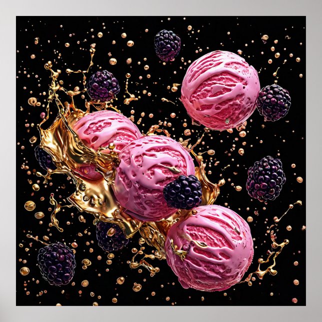 Póster Helados rosados (Frente)