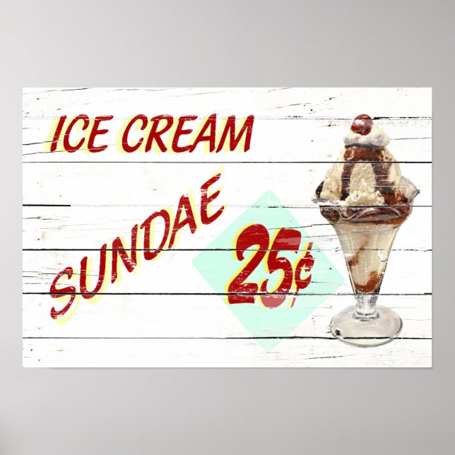 Póster Helados vintage (Frente)