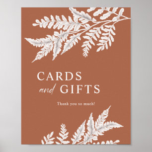 Póster Helecho Letrero de Tarjetas y Regalos de Caligra