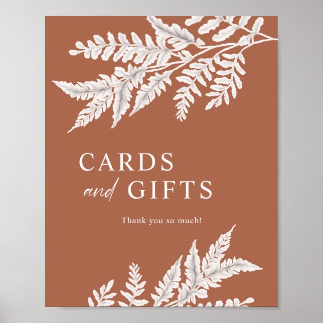 Póster Helecho | Letrero de Tarjetas y Regalos de Caligra (Frente)