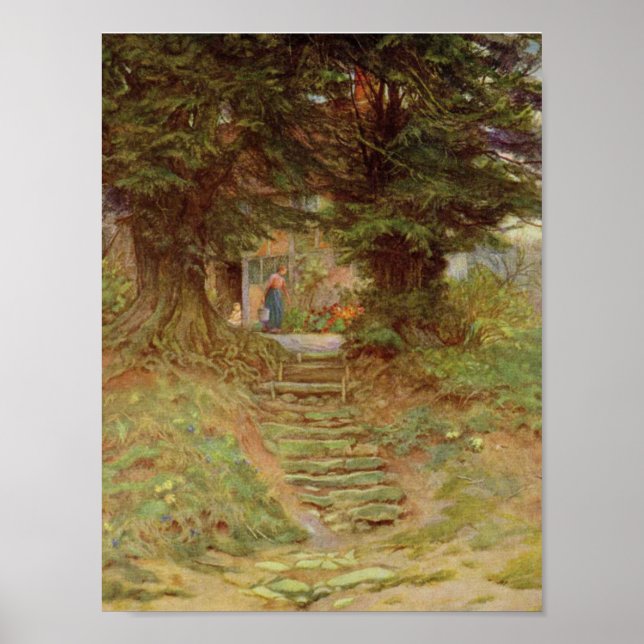 Póster Helen Allingham, una cabaña cerca de Crocken Hill (Frente)