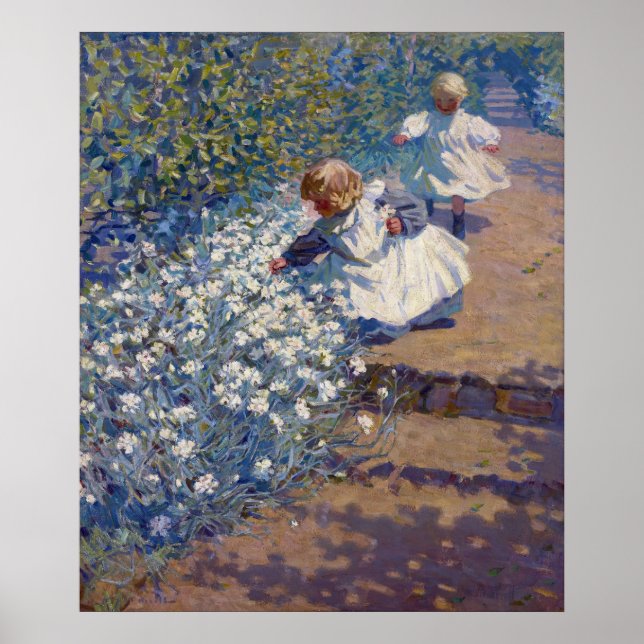Póster Helen Galloway McNicoll Picking Flowers (Frente)