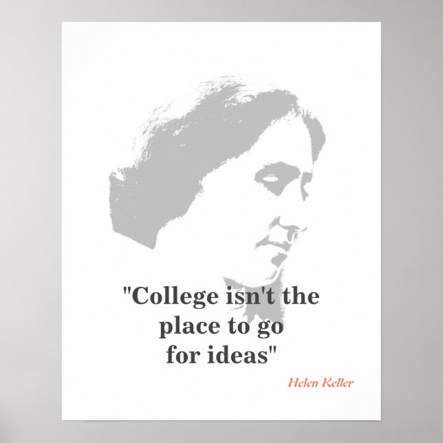 Póster Helen Keller Cita En La Universidad (Frente)